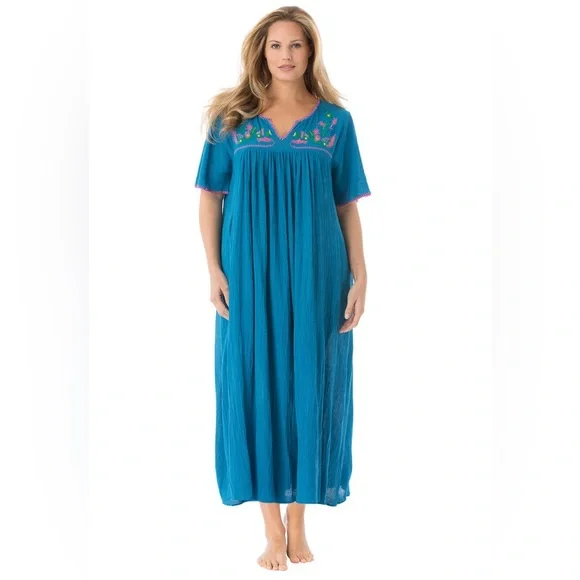turquoise boho maxi dress Turquoise Lace Up Dress – Boho Handkerchief Hem Festival Maxi Dress SM fits approx 10-14 main image 1